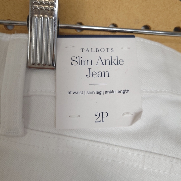 NWT TALBOTS SLIM WHITE ANKLE JEANS SIZE 2P - Picture 9 of 13